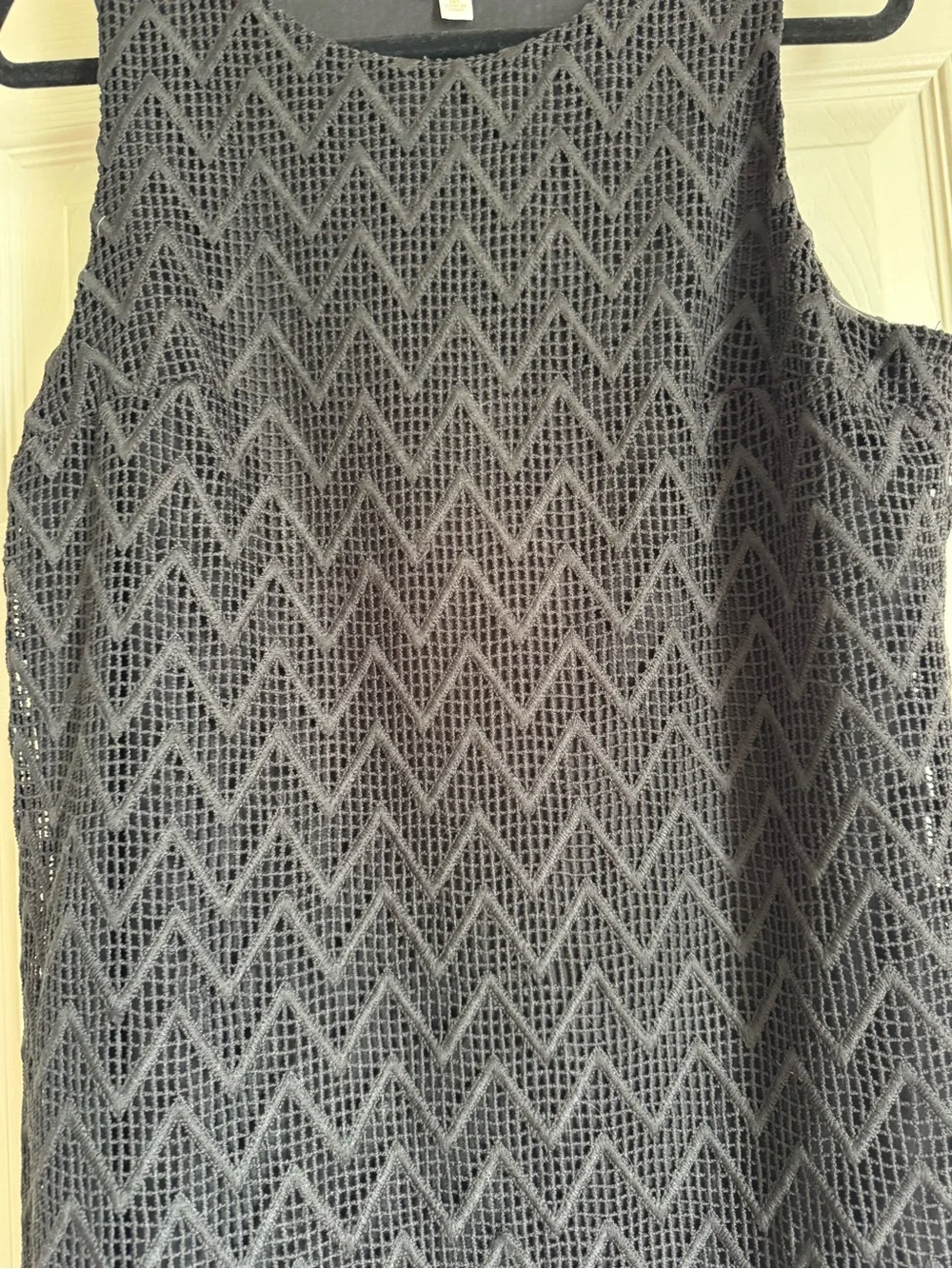 Charming Charlie Black ZipZag Sheath Dress Size Medium